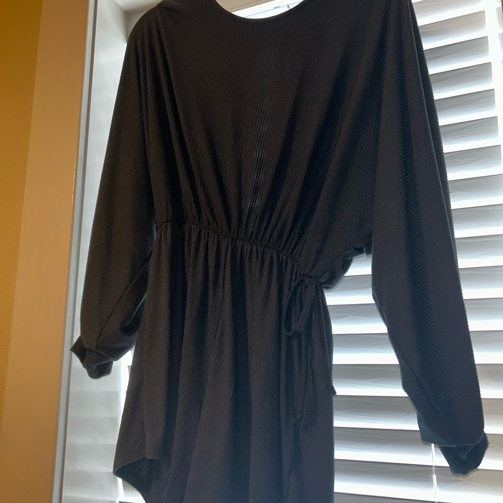 Black Long Sleeve Romper NWT